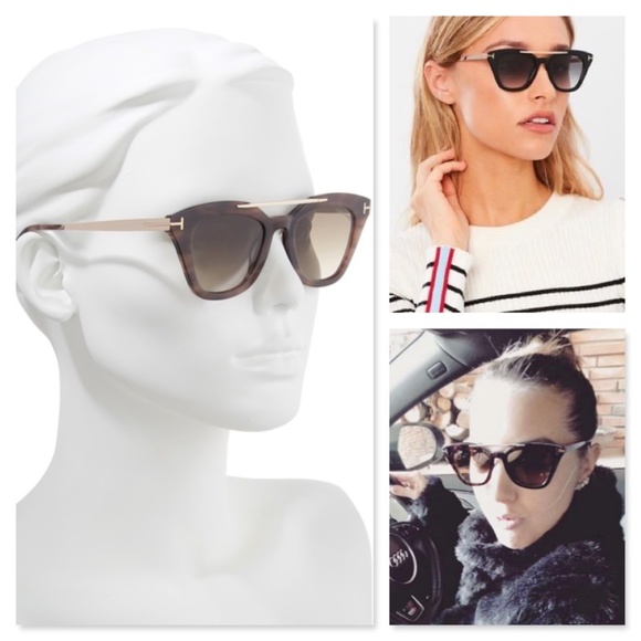 New TOM FORD Anna Cat Eye Brown Sunglasses - Picture 4 of 16